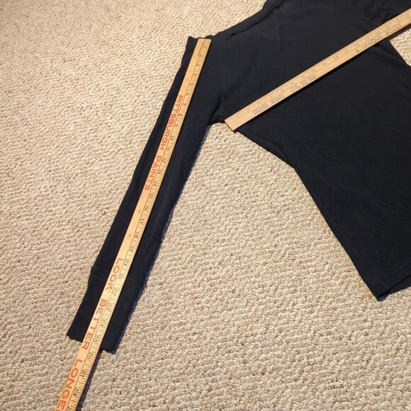 Old Navy Shirt Top Waffle Thermal Medium Black Long Sleeve Crewneck Stretch - Picture 3 of 9